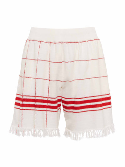 Maison Margiela Checked wool and linen-blend shorts at Collagerie