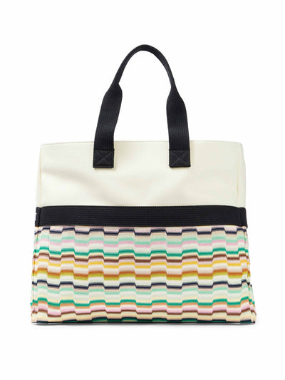 Missoni Zig zag jacquard canvas tote bag at Collagerie