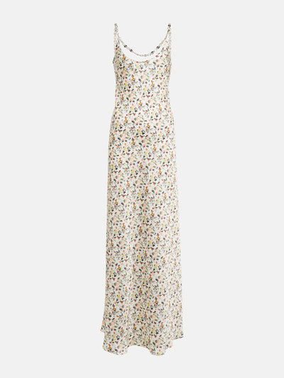 Paco Rabanne Floral print maxi dress with chain detailing at Collagerie