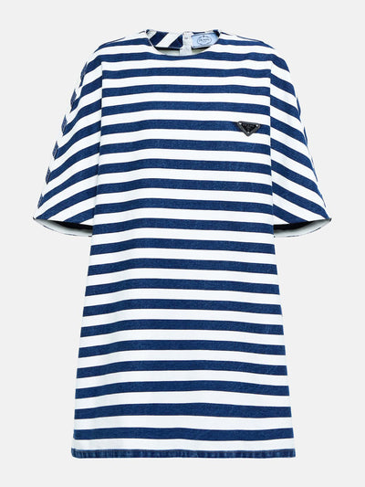 Prada Denim striped minidress at Collagerie