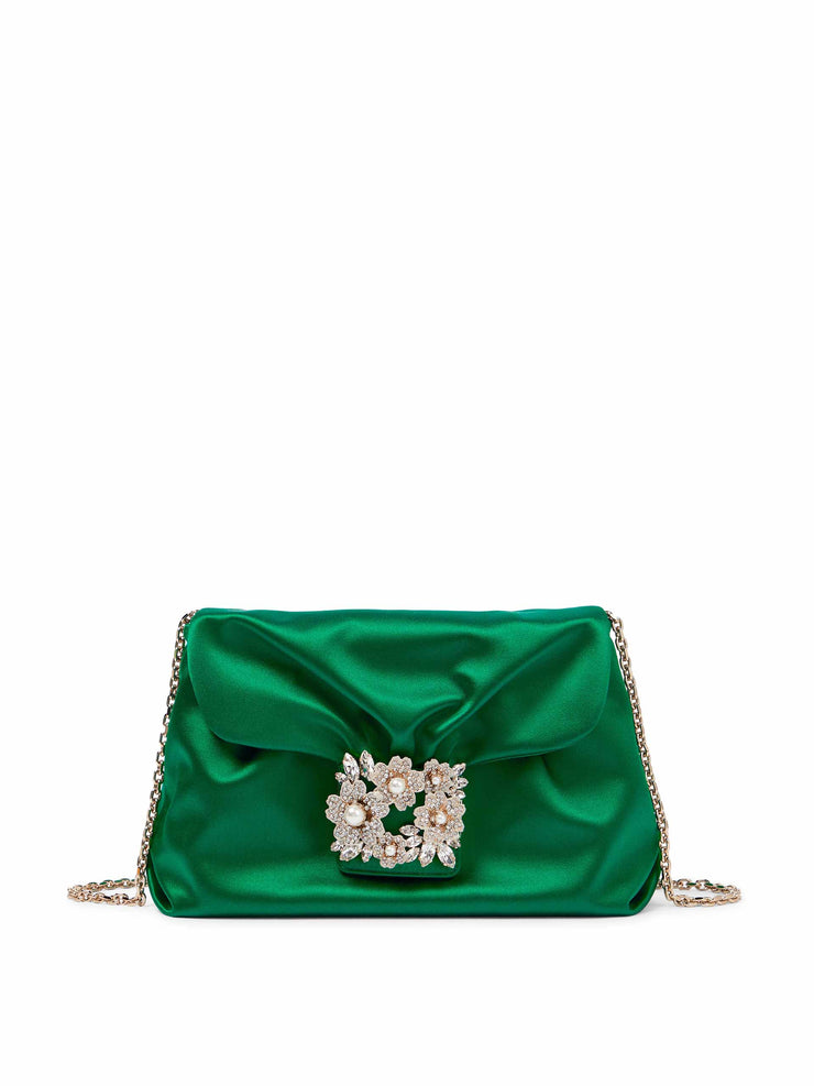 Green mini satin bag