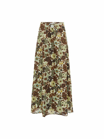 sir Brown floral print maxi skirt at Collagerie