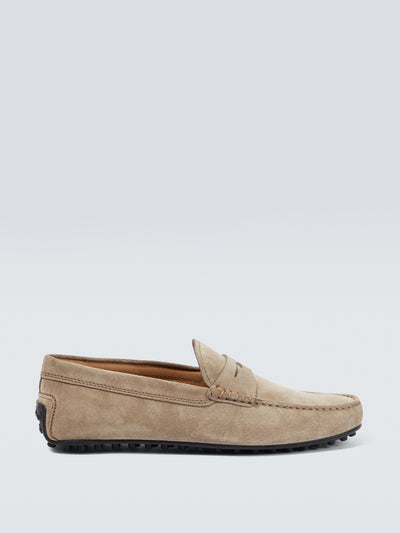 Tod's Beige suede loafers at Collagerie