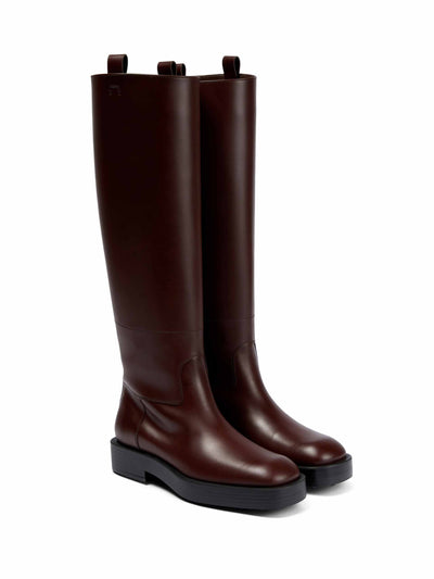 Tod's Knee-high brown leather boots at Collagerie