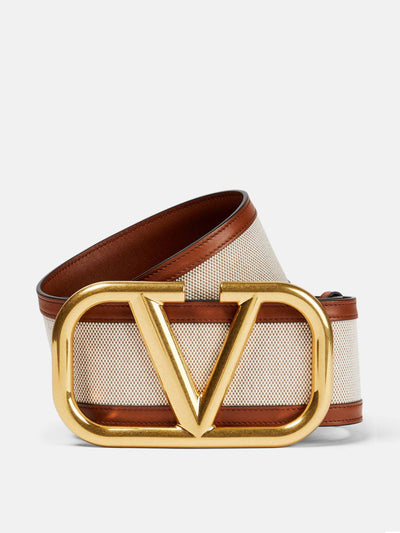 Valentino Garavani Leather trimmed belt at Collagerie