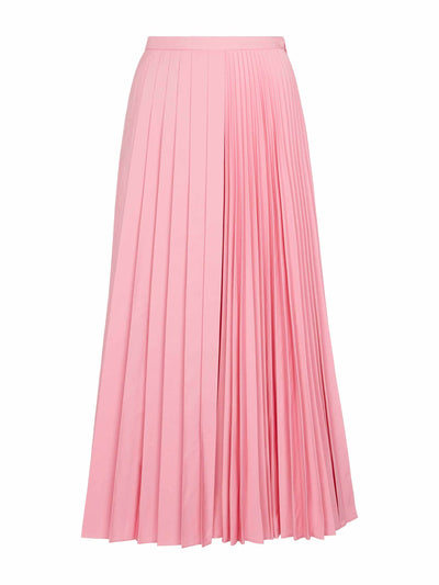 Valentino Pleated micro faille midi skirt at Collagerie