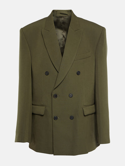 Wardrobe.NYC Double breasted green blazer at Collagerie