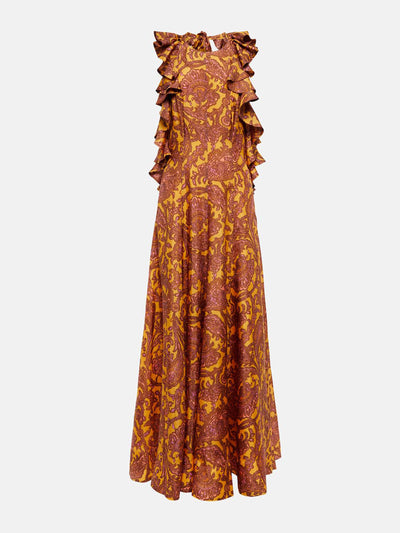 Zimmermann Orange paisley printed maxi dress at Collagerie