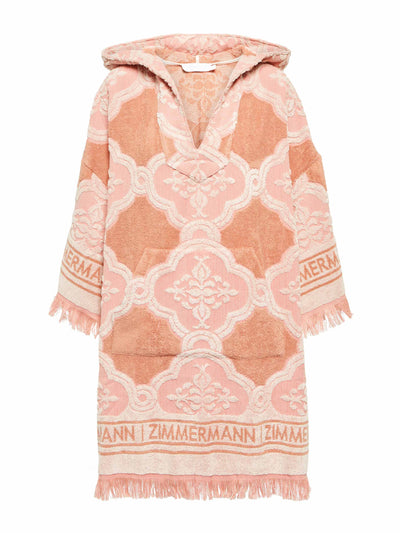 Zimmermann Pink print cotton terry kaftan at Collagerie