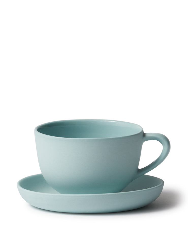 Blue tea cup and saucer set