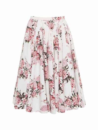 Emilia Wickstead Floral cotton poplin midi skirt at Collagerie