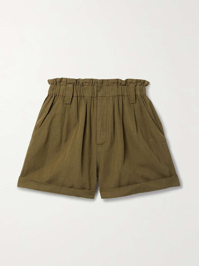 Apiece apart Cotton blend twill shorts at Collagerie