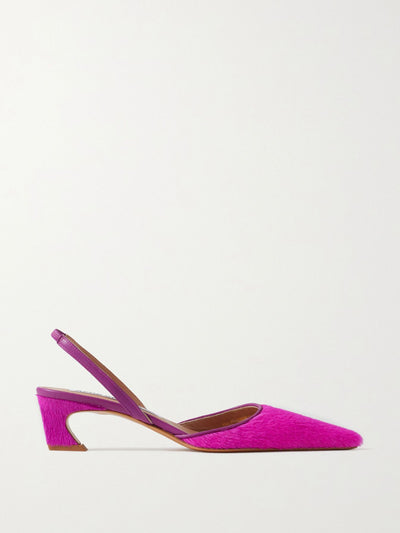 Acne Studios Bright pink calf-hair slingback pumps at Collagerie