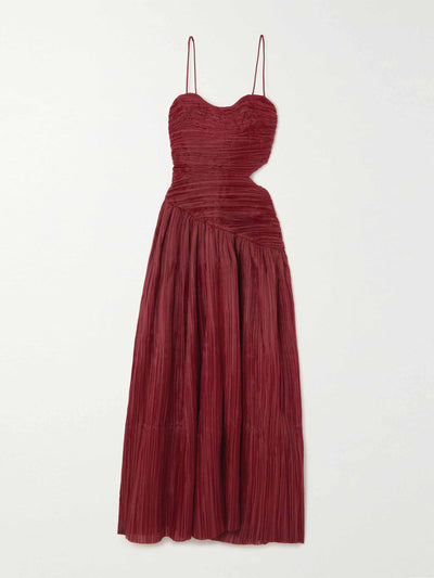 Aje Burgandy cut out maxi dress at Collagerie