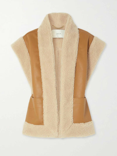 A.L.C. Sutton paneled faux shearling gilet at Collagerie