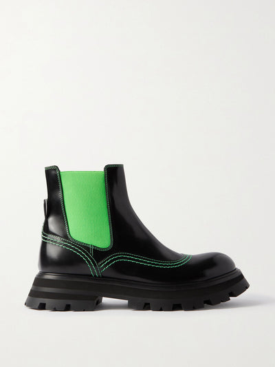 Alexander Mcqueen Two-tone leather Chelsea boots at Collagerie