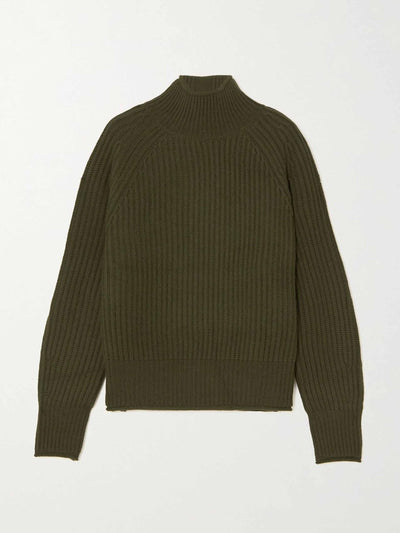 Allude Ribbed cashmere turtleneck sweater at Collagerie