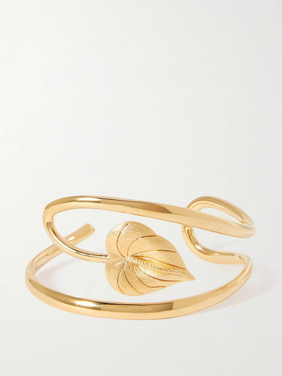 Anissa Kermiche Fl-oral gold-plated bangle at Collagerie