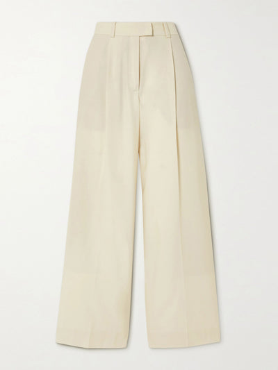 Another Tomorrow White wide-leg trousers at Collagerie