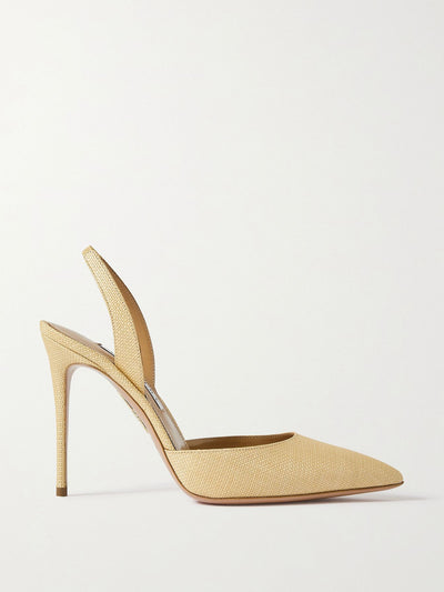 Aquazzura Raffia slingback pumps at Collagerie