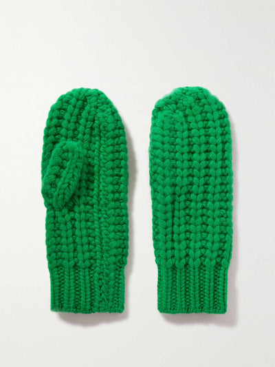 Arch4 Green knitted mittens at Collagerie