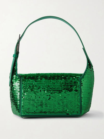 The Attico 7/7 sequined leather shoulder bag at Collagerie