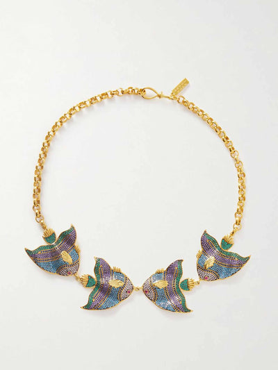 Begum Khan Angel fish gold-plated crystal choker at Collagerie