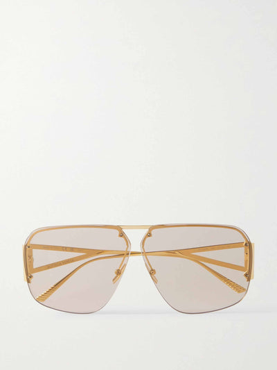 Bottega Veneta Oversized aviator-style gold-tone sunglasses at Collagerie