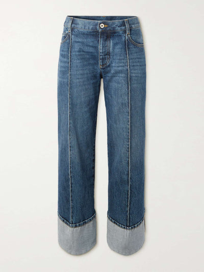 Bottega Veneta Pintucked mid-rise straight-leg jeans at Collagerie