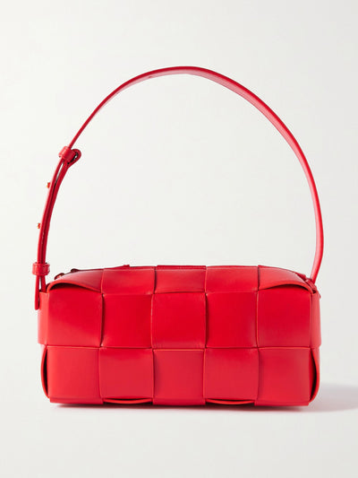 Bottega Veneta Brick Cassette small red leather shoulder bag at Collagerie