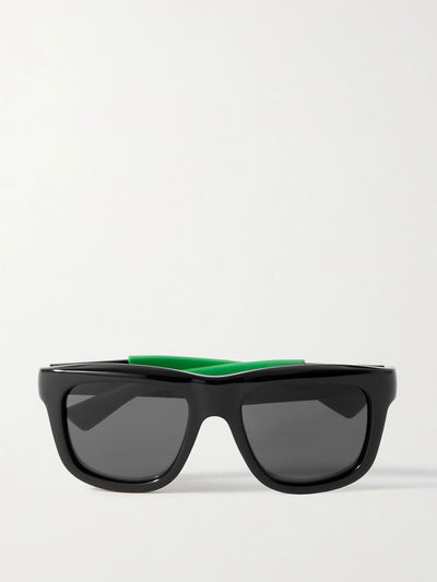 Bottega Veneta Black acetate sunglasses at Collagerie