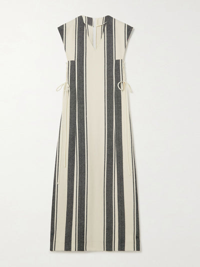 Bouguessa Lea striped cotton-jacquard midi dress at Collagerie