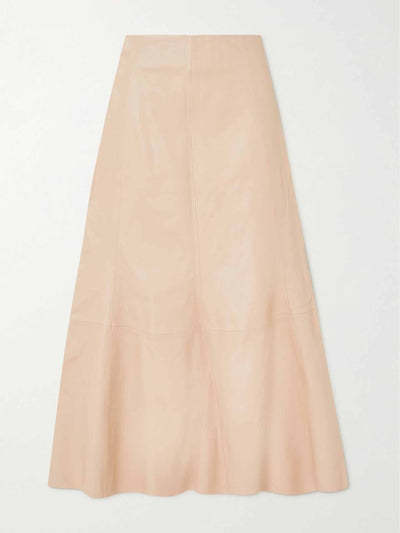 By Malene Birger Floela paneled leather midi skirt at Collagerie