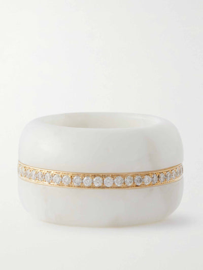 By Pariah 14kt gold, marble and diamond ring at Collagerie