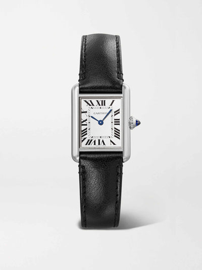 Cartier Tank Must SolarBeat 22mm small stainless steel and faux leather watch at Collagerie