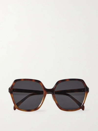 Celine Eyewear Tortoiseshell oversized square-frame sunglasses at Collagerie