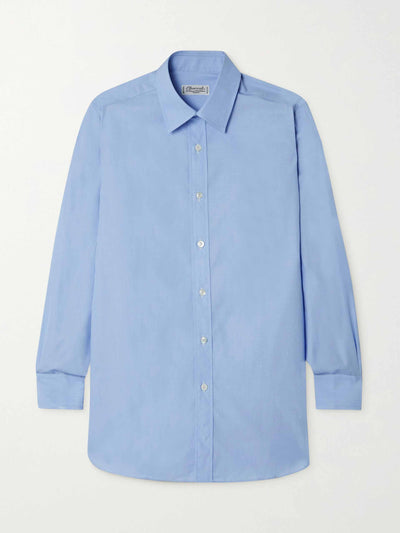 Charvet Blue cotton-poplin shirt at Collagerie