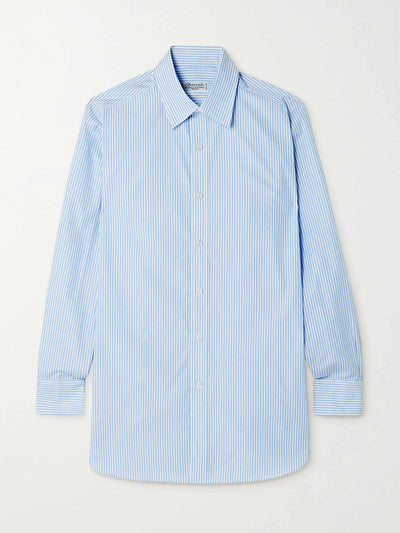 Charvet Blue striped cotton-poplin shirt at Collagerie