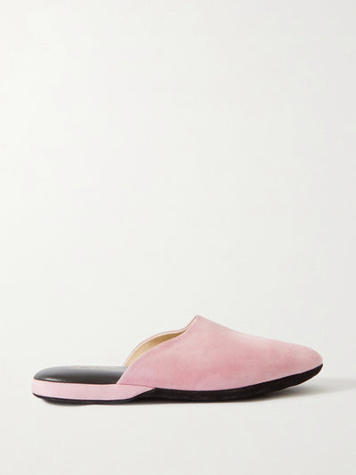 Charvet Pink suede slippers at Collagerie