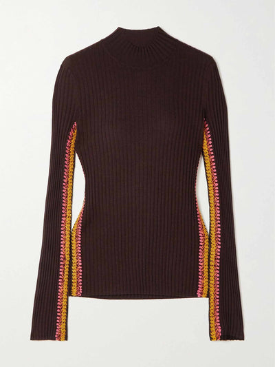 Chloé Crocheted ribbed wool sweater at Collagerie