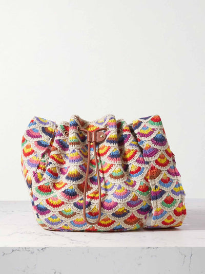 Chloé Crocheted  recycled cashmere and wool-blend bucket bag at Collagerie