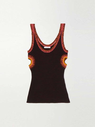 Chloé Cutout crochet trimmed tank top at Collagerie