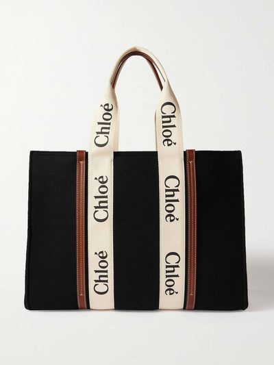 Chloé Black wool tote bag at Collagerie