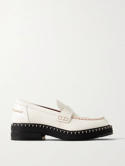 Chloé White leather loafers at Collagerie