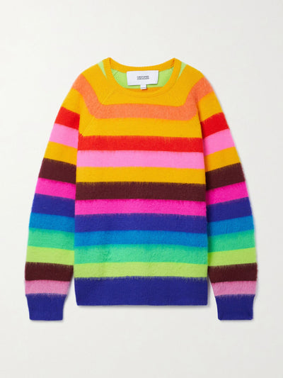 Christopher John Rogers Striped wool-blend sweater at Collagerie