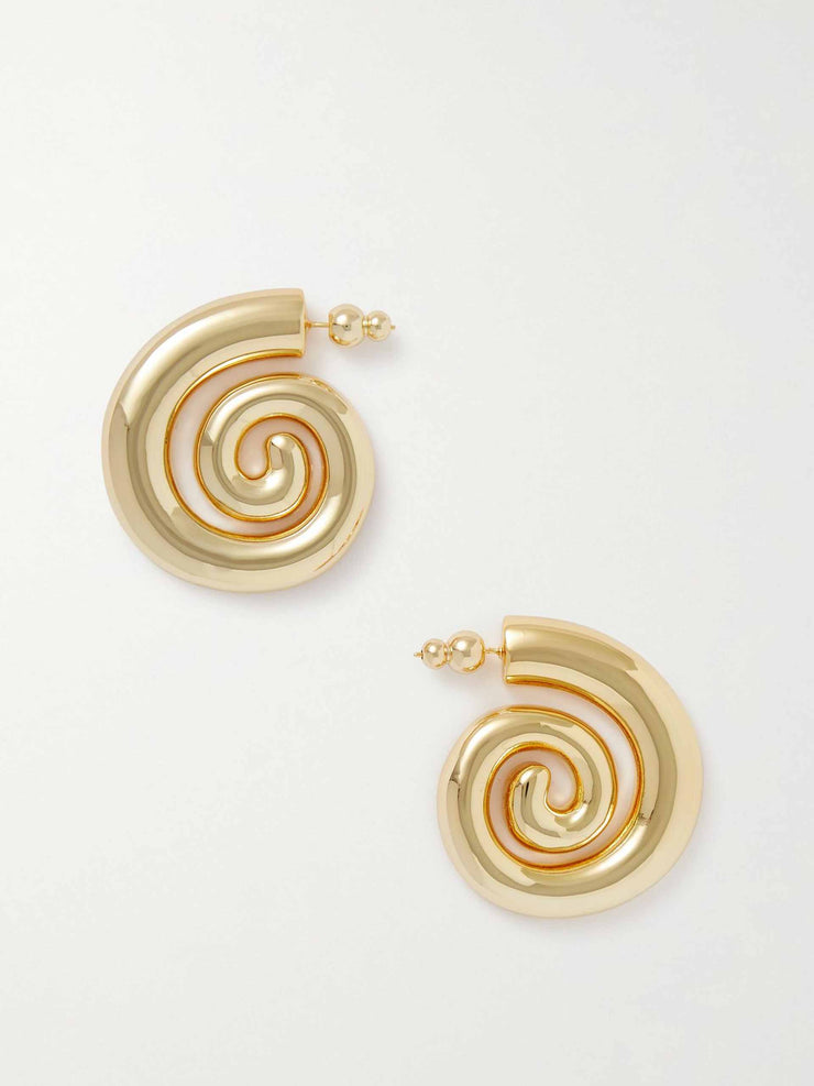 Gold tone swirl earrings
