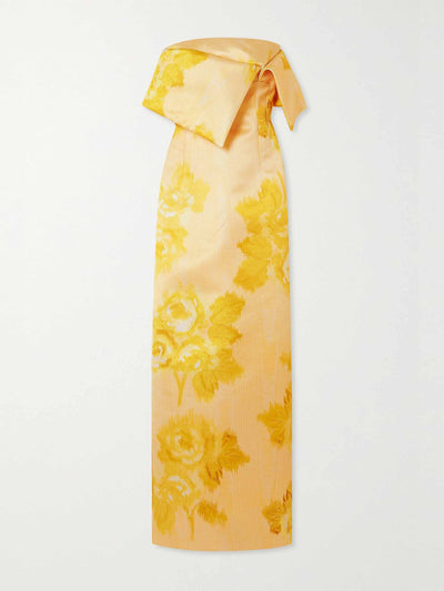 Emilia Wickstead Yellow strapless dress at Collagerie