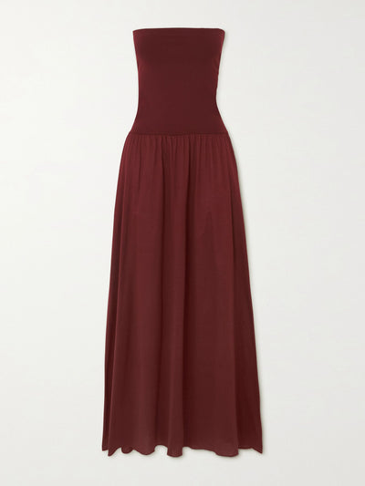 Eres Burgundy bandeu dress at Collagerie