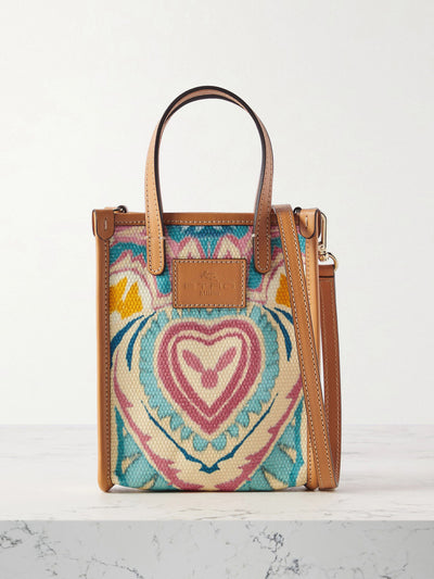 Etro Globetrotter leather-trimmed printed canvas shoulder bag at Collagerie