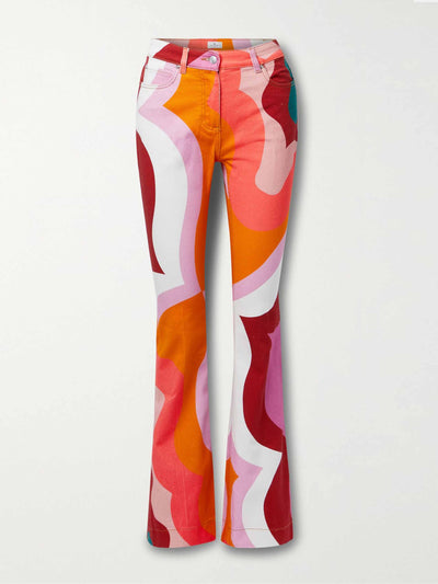 Etro Colour-block flared jeans at Collagerie